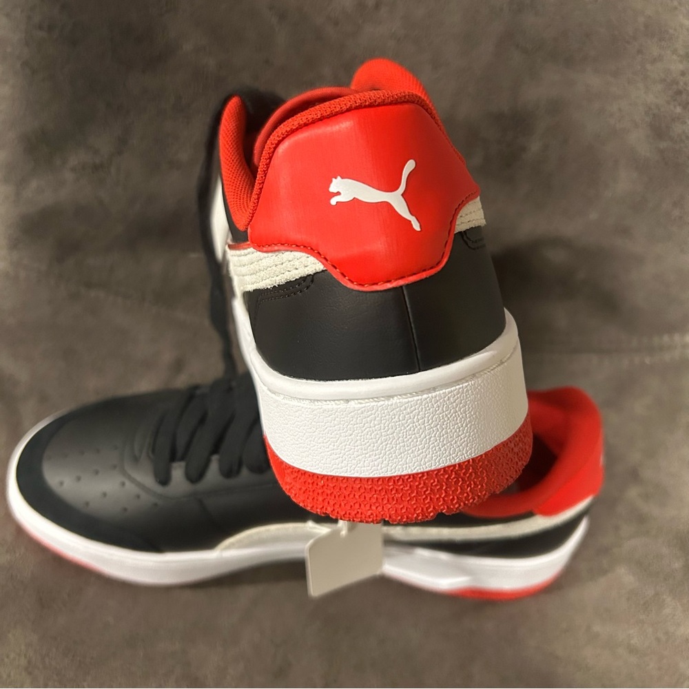 Puma Men's Black and White Ferrari Scuderia Sneakers with Red Accents - Picture 3 of 6